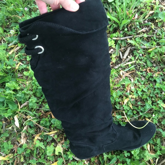 🍂5/20$!! Tall Black Boots With Cuff Detail - Picture 12 of 12